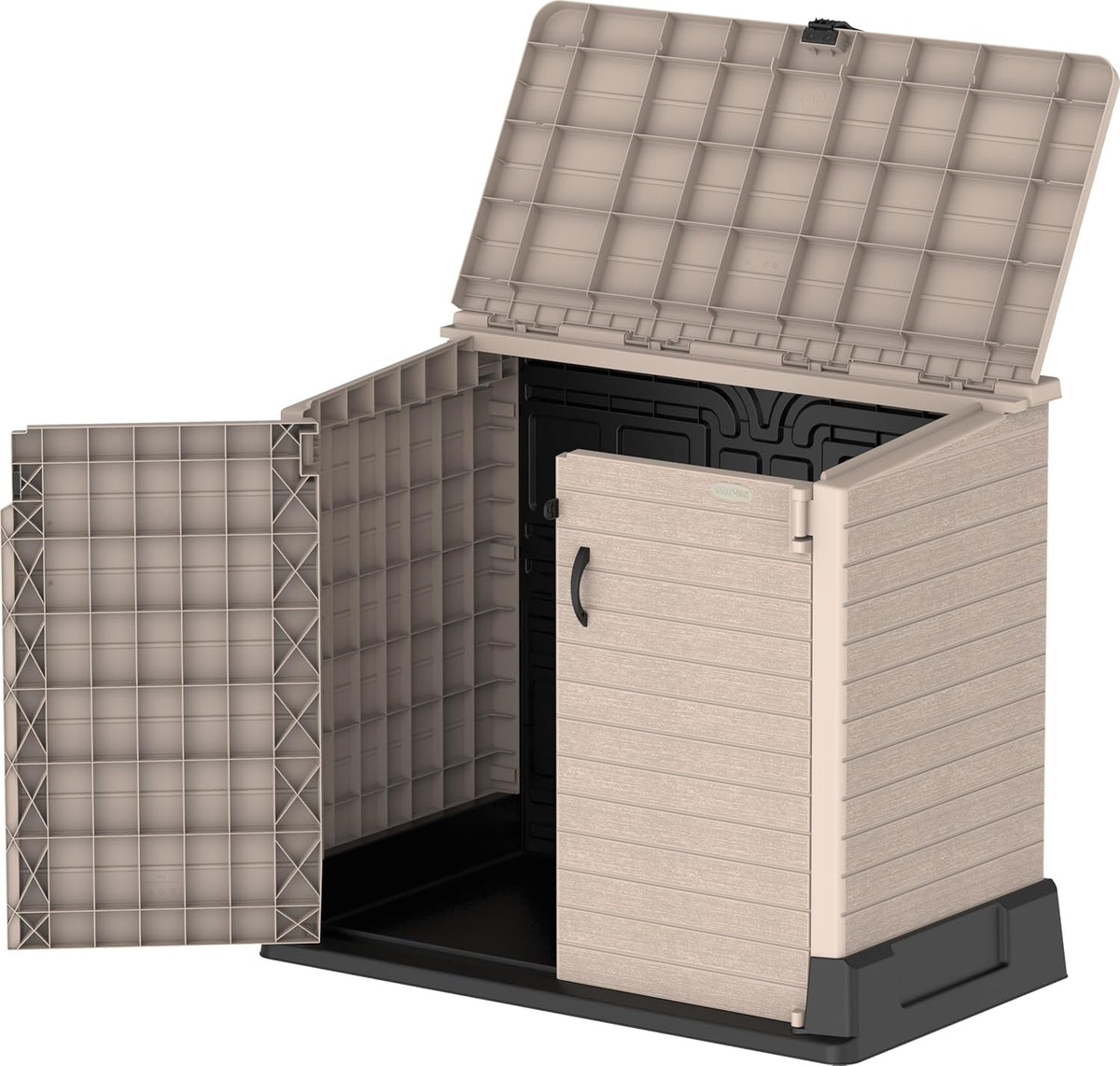 Duramax StoreAway 1200L Plastic Garden Shed/ Flat Lid, Outdoor Storage Shed, Wheelie Bin Hideaways, Wheelie bin box, Durable Construction, Ideal fo...