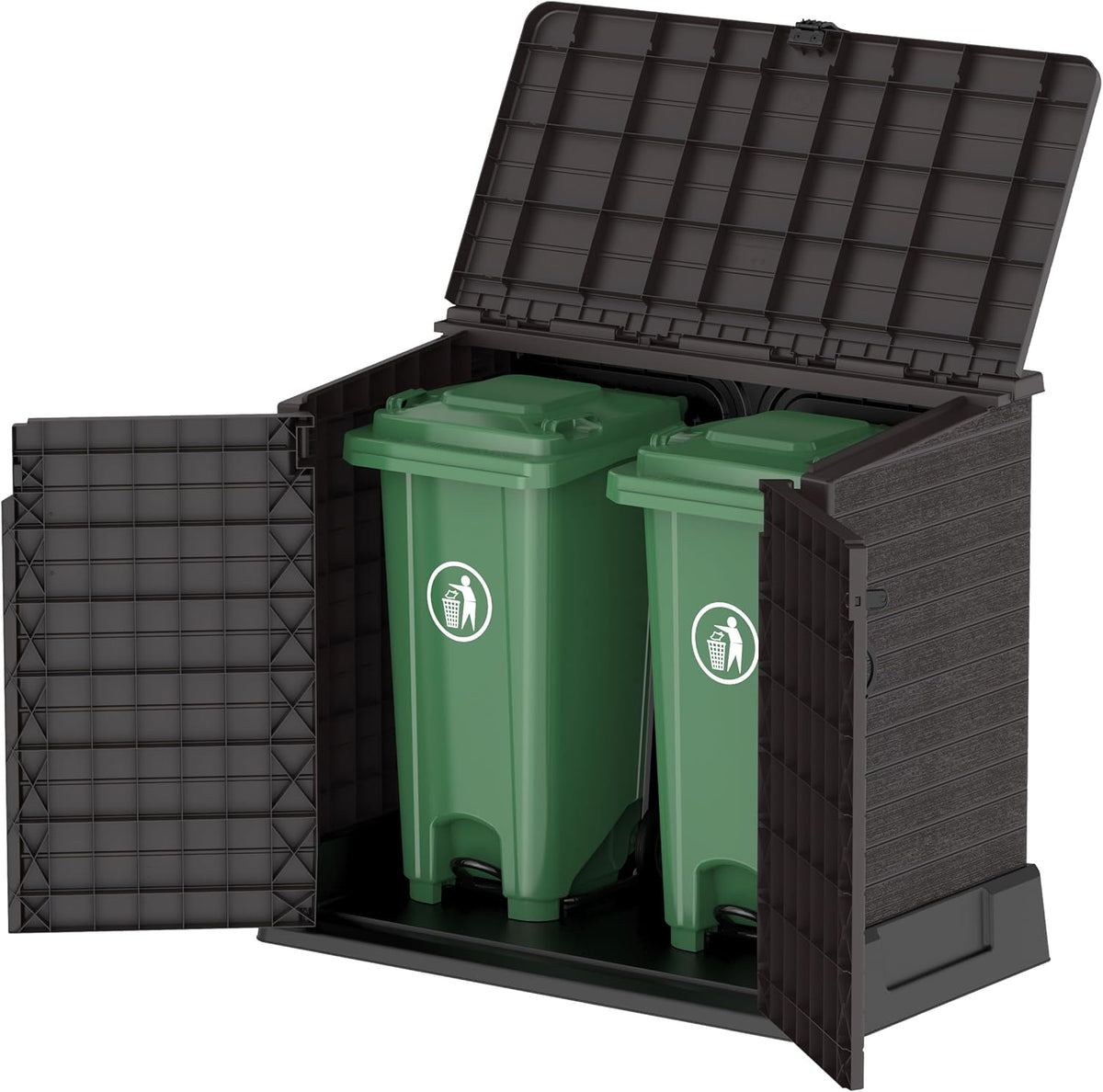 Duramax StoreAway 1200L Plastic Garden Shed/ Flat Lid, Outdoor Storage Shed, Wheelie Bin Hideaways, Wheelie bin box, Durable Construction, Ideal fo...