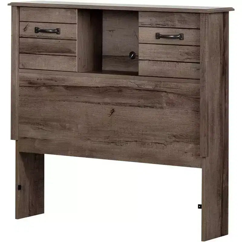 Tête de lit bibliothèque avec rangements et portes coulissantes pour chambre d'enfant