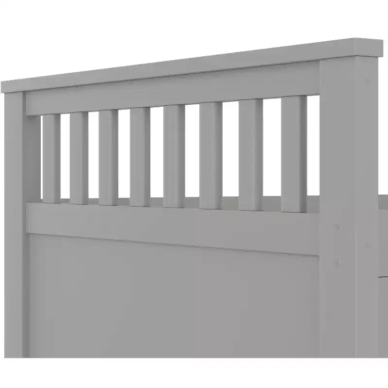 Cadre de lit plateforme simple capitaine avec bibliothèques de rangement, étagères, armoire et 4 tiroirs