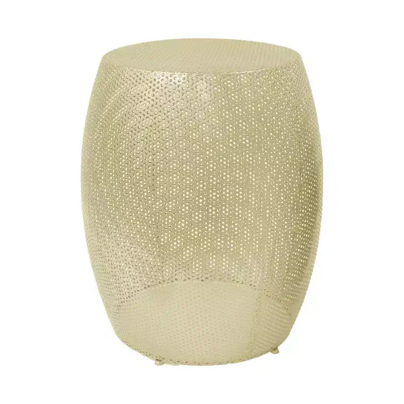 Ensemble de 2 tables d'appoint rondes en métal creux, modernes, dorées