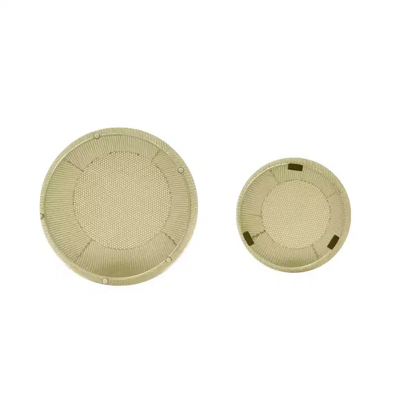 Ensemble de 2 tables d'appoint rondes en métal creux, modernes, dorées