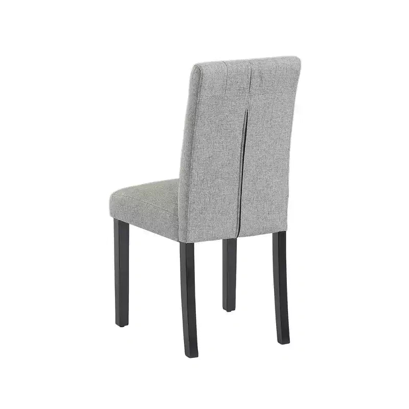 Lot de 2 chaises de salle à manger capitonnées, dossier haut capitonné, assise rembourrée et pieds en bois d'hévéa, chaises de salle à manger Café/Beige/Gris
