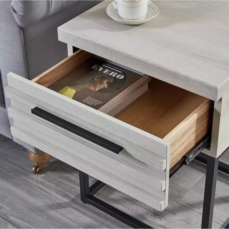 Ensemble de chambre 2 pièces, lit tapissé 3D en peluche avec table de chevet
