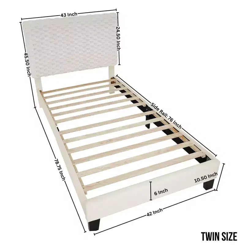 Ensemble de chambre 2 pièces, lit tapissé 3D en peluche avec table de chevet