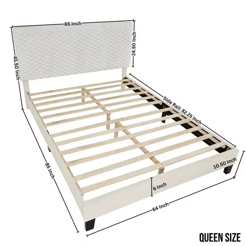 Ensemble de chambre 2 pièces, lit tapissé 3D en peluche avec table de chevet