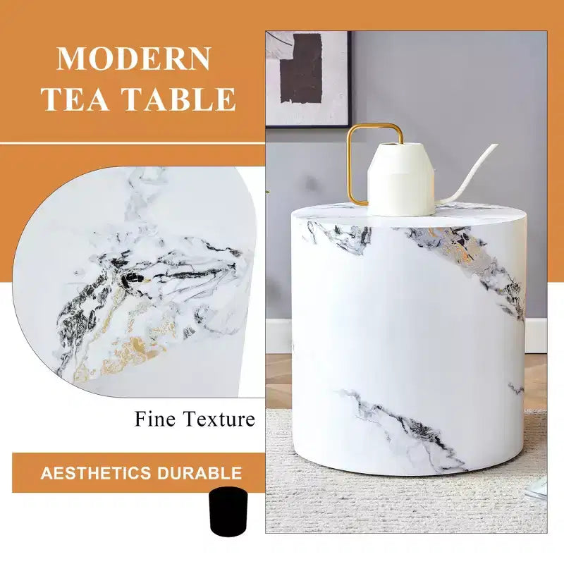 Table basse moderne Table d'appoint cylindrique pour salon, maison, bureau