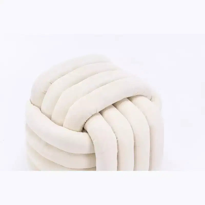 Poufs Repose-pieds Ottomans de 19 po, Tabourets de Maquillage en Chenille Motif Nœud pour Salon, Chambre à Coucher