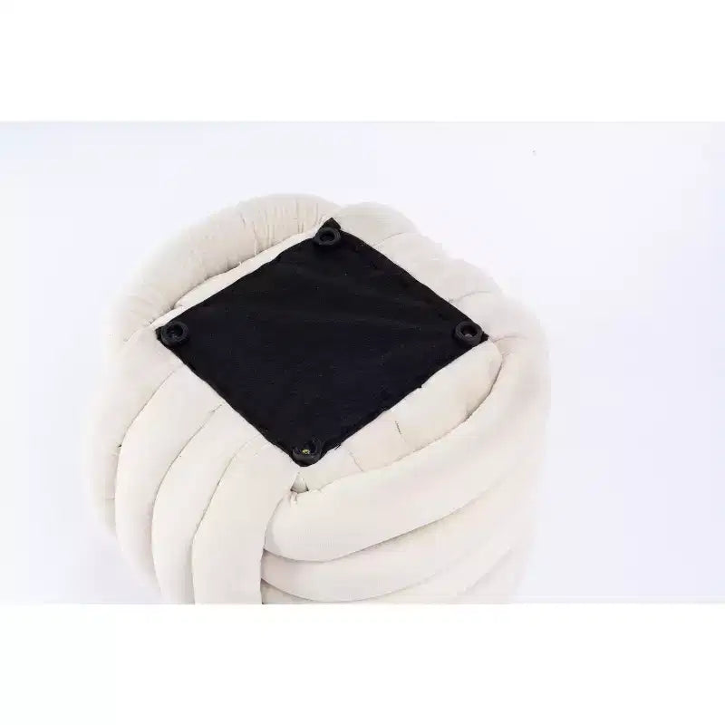 Poufs Repose-pieds Ottomans de 19 po, Tabourets de Maquillage en Chenille Motif Nœud pour Salon, Chambre à Coucher