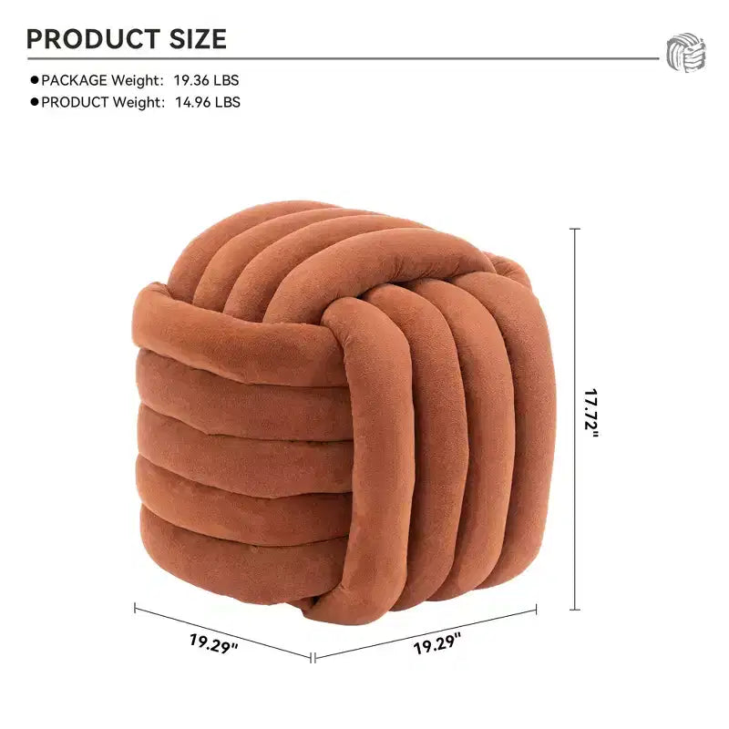 Poufs Repose-pieds Ottomans de 19 po, Tabourets de Maquillage en Chenille Motif Nœud pour Salon, Chambre à Coucher