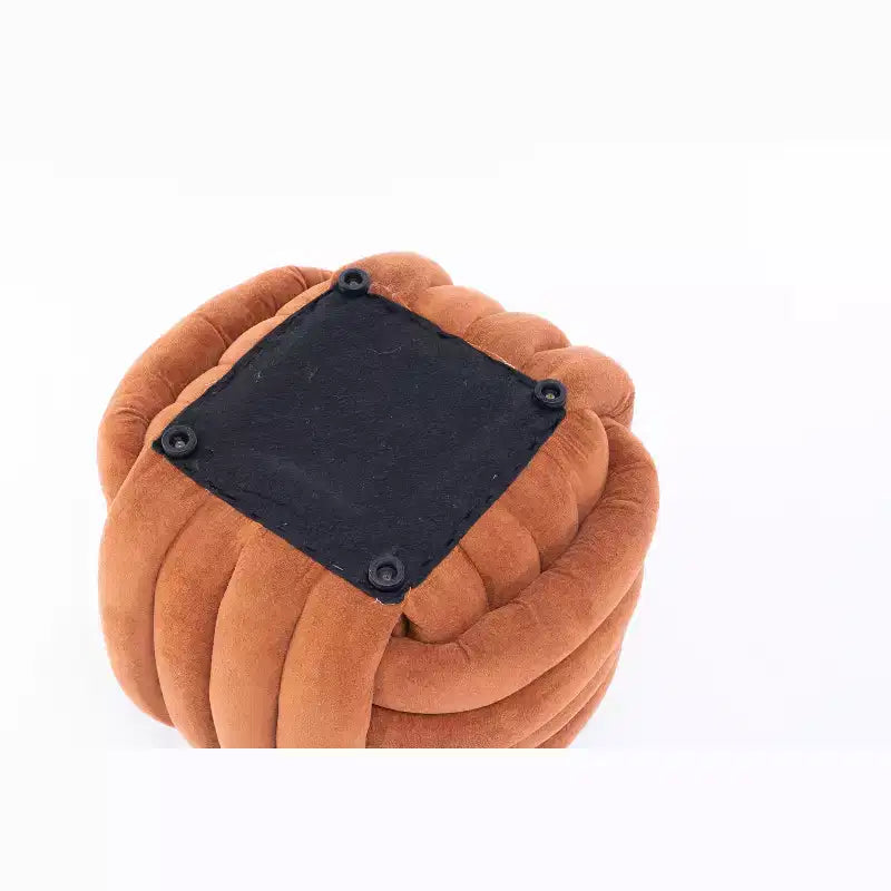 Poufs Repose-pieds Ottomans de 19 po, Tabourets de Maquillage en Chenille Motif Nœud pour Salon, Chambre à Coucher