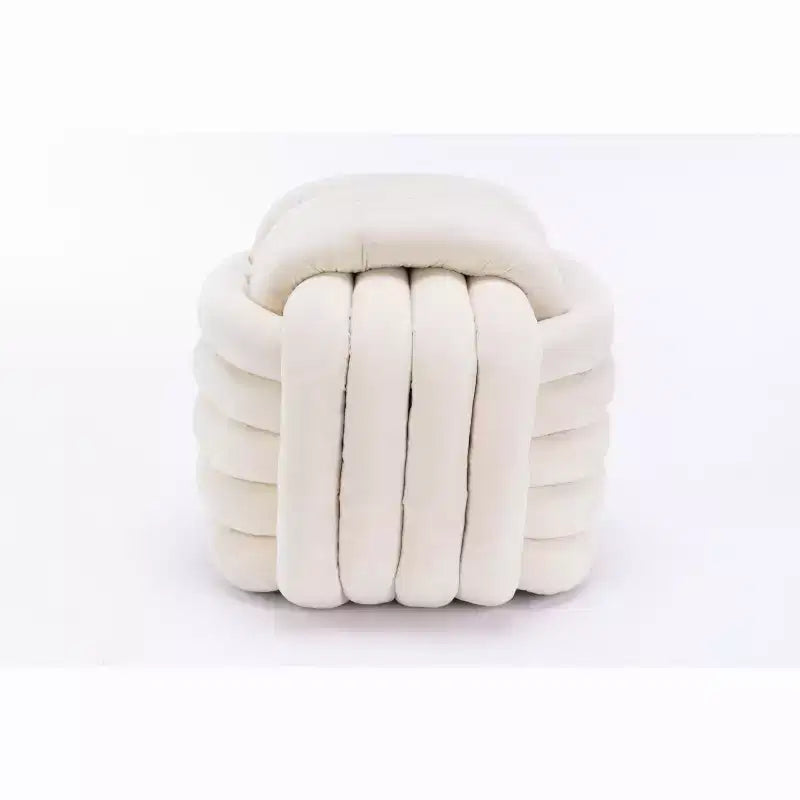 Poufs Repose-pieds Ottomans de 19 po, Tabourets de Maquillage en Chenille Motif Nœud pour Salon, Chambre à Coucher