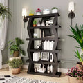 Famapy Open Bookcase Decorative shelf Unique shape Multifunctional storage Black