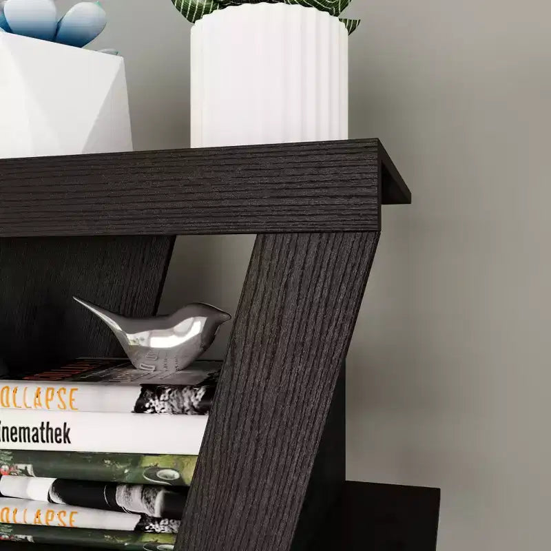 Étagère ouverte Étagère décorative Forme unique Rangement multifonctionnel Noir