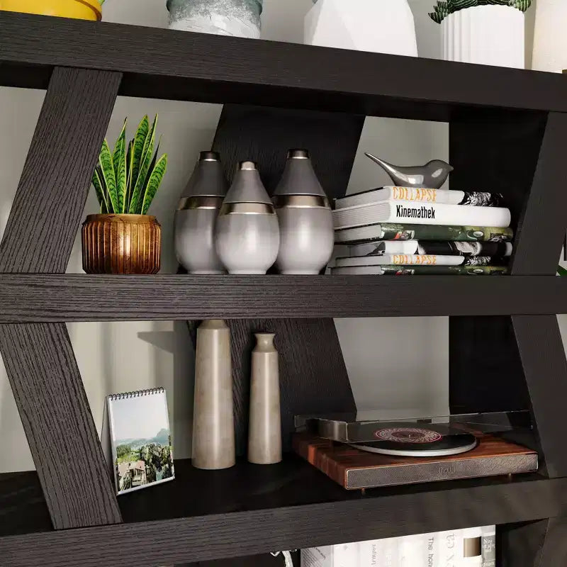 Étagère ouverte Étagère décorative Forme unique Rangement multifonctionnel Noir