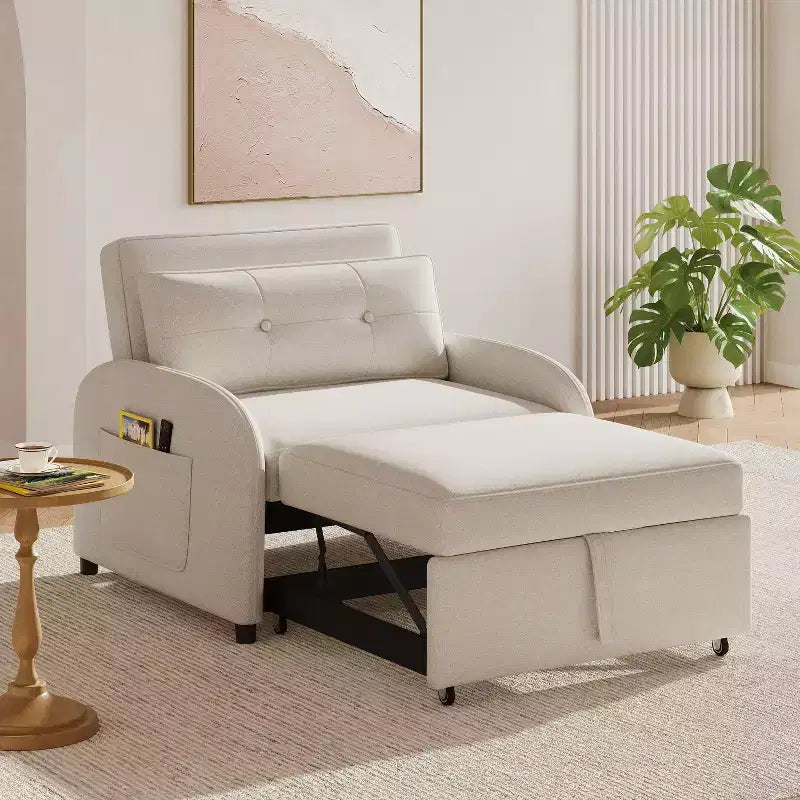Christopher Knight Home Avalon 3-in-1 Convertible Sleeper Sofa with Adjustable Backrest and Storage Pockets