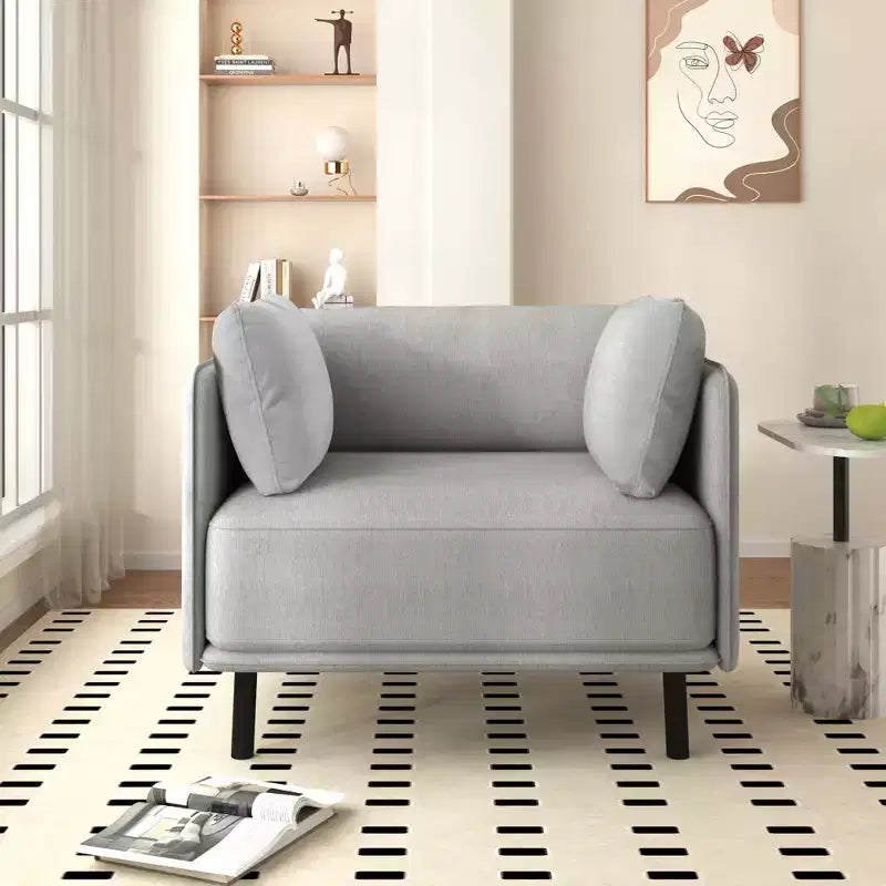 Fauteuil de salon vintage en cuir PU 39,17W avec structure en bois massif et pieds en acier