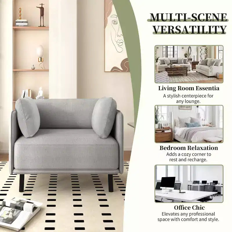 Fauteuil de salon vintage en cuir PU 39,17W avec structure en bois massif et pieds en acier