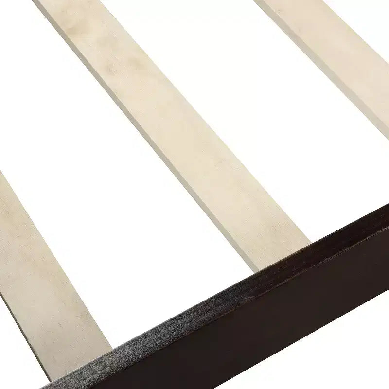 Cadre de lit plateforme en bois, design traîneau, avec tête de lit, pied de lit et support à lattes robuste