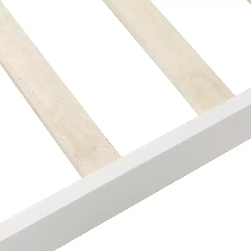 Cadre de lit plateforme en bois, design traîneau, avec tête de lit, pied de lit et support à lattes robuste