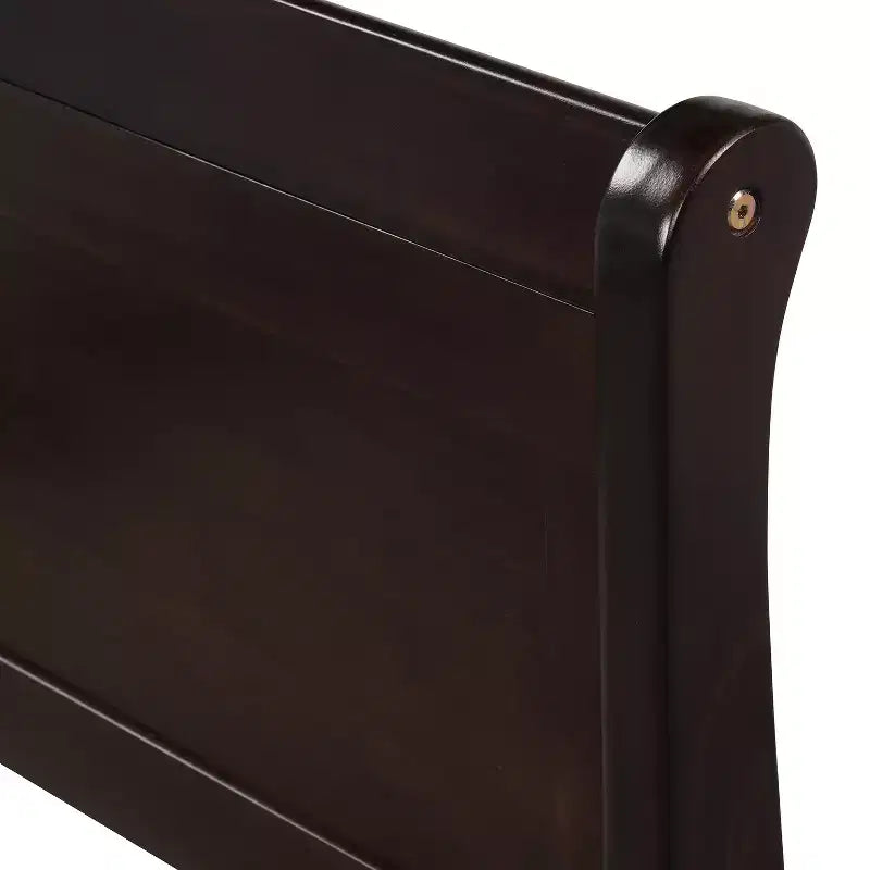 Cadre de lit plateforme en bois, design traîneau, avec tête de lit, pied de lit et support à lattes robuste