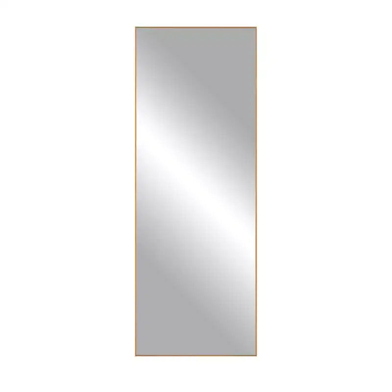 Miroir rectangulaire intégral doré à cadre fin en aluminium avec support
