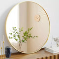 Miroir mural circulaire de 30 pouces, miroir suspendu pour au-dessus de l'évier, miroir suspendu de salle de bain