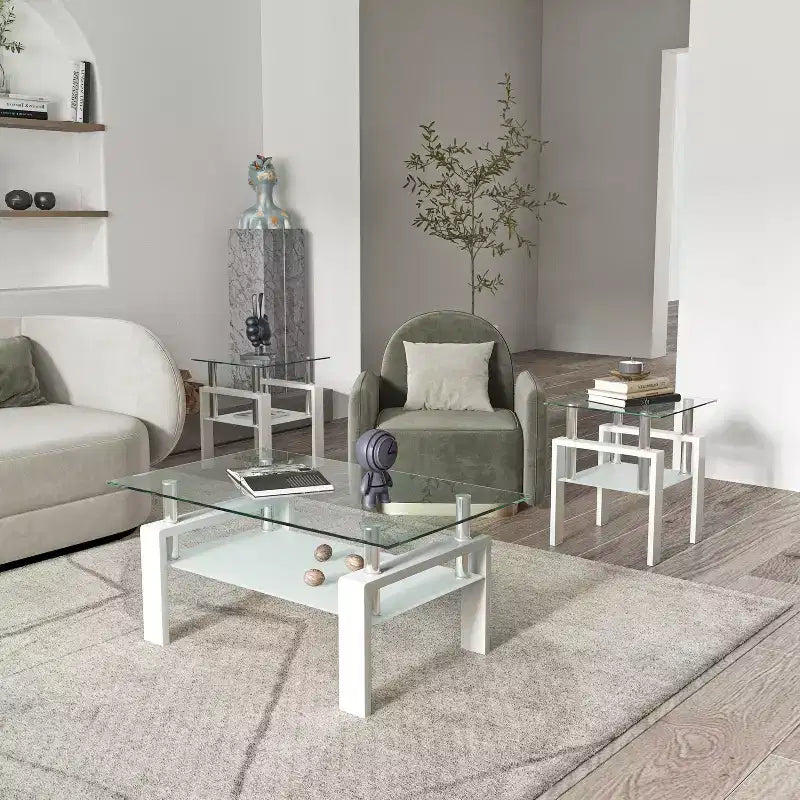 Table basse en verre, table d'appoint carrée de style minimaliste moderne avec pieds en métal, plateau en verre trempé, pour bureau à domicile, salon