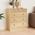 Commode de chevet à 3 tiroirs cannelés, largeur 80 cm, rangement moderne pour chambre, couloir et chambre d'enfant