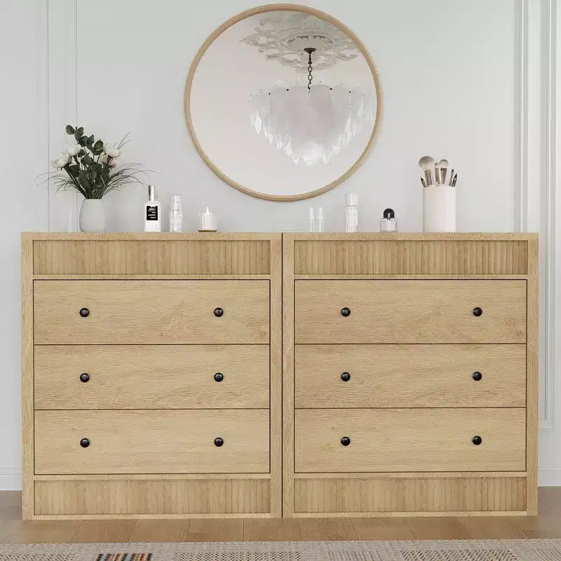 Commode de chevet à 3 tiroirs cannelés, largeur 80 cm, rangement moderne pour chambre, couloir et chambre d'enfant