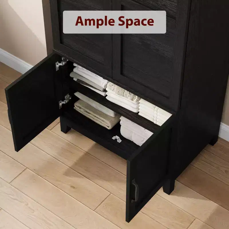 Armoire penderie avec 4 portes, armoire en bois de 182 cm avec tringle, armoire haute avec 18 étagères réglables pour chambre à coucher, vêtements