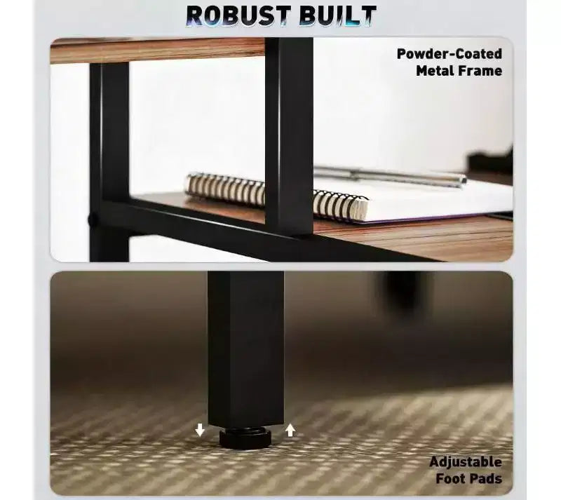 Bureau d'ordinateur, bureau pour le télétravail avec support CPU, étagère réversible à 4 niveaux, support d'écran, bureau d'écriture pour le bureau à domicile, l'étude, les petits espaces
