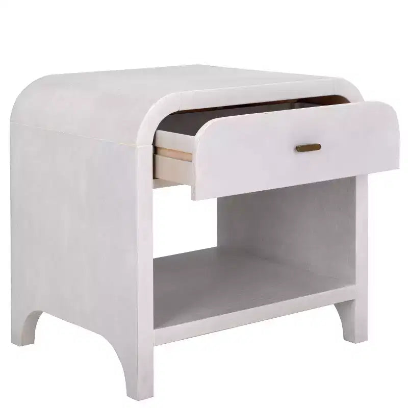 Table de chevet 1 tiroir 1 étagère, Blanc délavé
