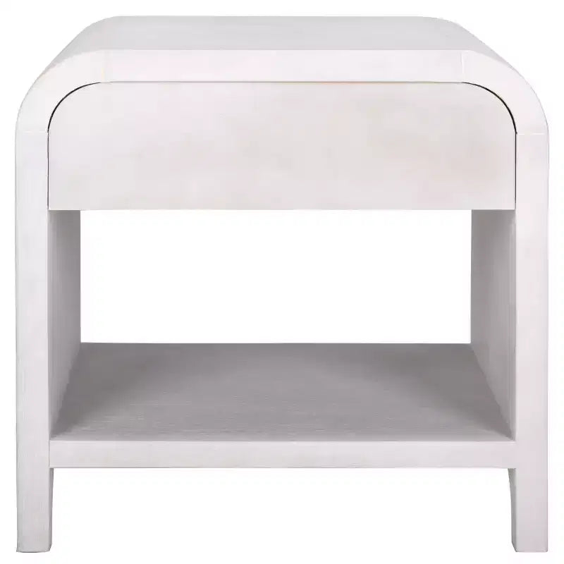 Table de chevet 1 tiroir 1 étagère, Blanc délavé