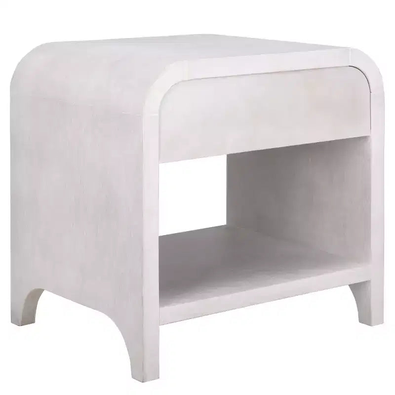 Table de chevet 1 tiroir 1 étagère, Blanc délavé