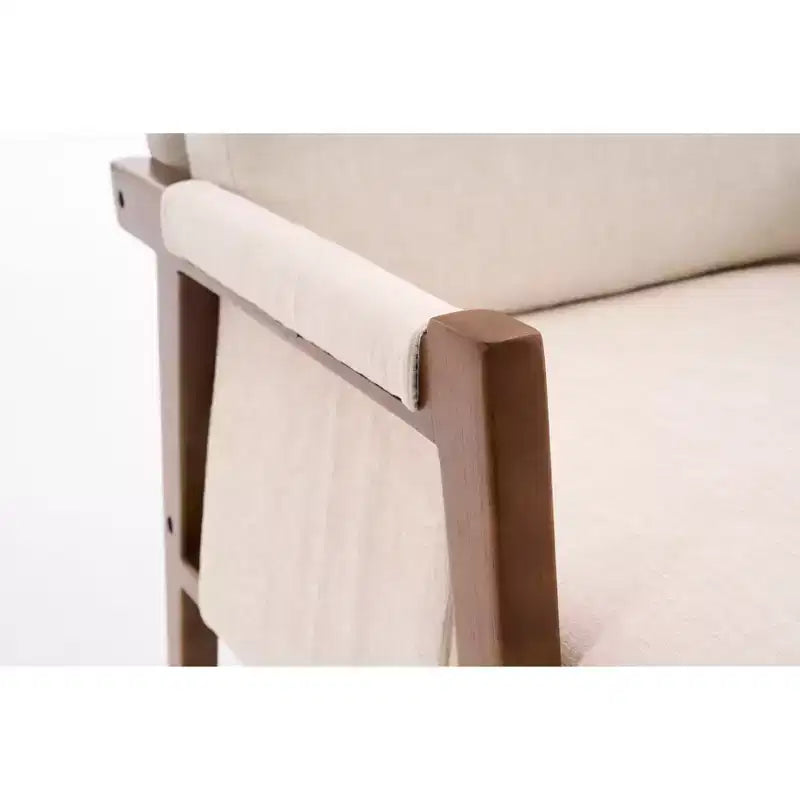 Fauteuil d'appoint moderne du milieu du siècle avec fauteuil de salon en bois rembourré en chenille avec accoudodoir, chaises de canapé simple pour salon, chambre à coucher