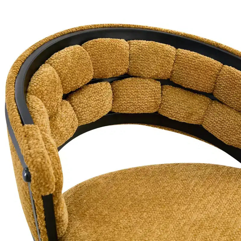 Ensemble de 2 tabourets de bar modernes rembourrés avec dossier incurvé, hauteur d'assise de 73,6 cm, pieds en fer noir pour îlot de cuisine ou bar à la maison