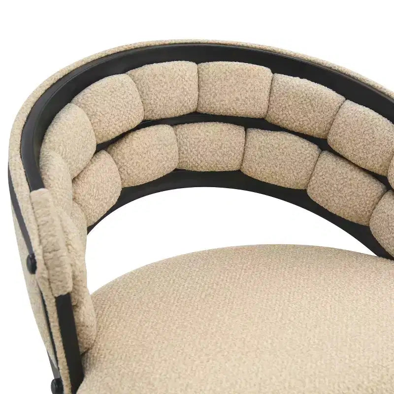 Ensemble de 2 tabourets de bar modernes rembourrés avec dossier incurvé, hauteur d'assise de 73,6 cm, pieds en fer noir pour îlot de cuisine ou bar à la maison
