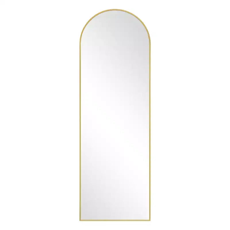 HomeRoots 64 Gold Metal Arch Freestanding Framed Standing Mirror