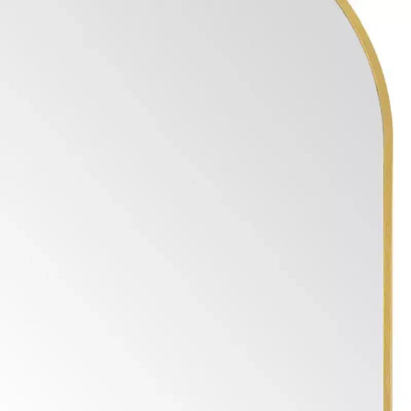 Miroir sur pied autonome encadré, arche en métal doré
