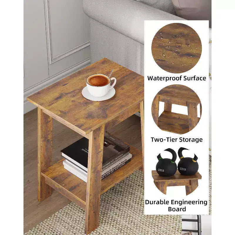 Portemanteau d'entrée en bois de 31,5 pouces avec étagère à chaussures à 2 niveaux, 7 crochets et meuble en maille pour hall d'entrée/porte d'entrée