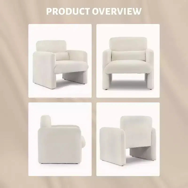 Fauteuil d'appoint avec accoudoirs, Fauteuil de salon moderne en tissu chenille, Fauteuil rembourré, Canapé simple de loisirs pour chambre à coucher, bureau, appartement