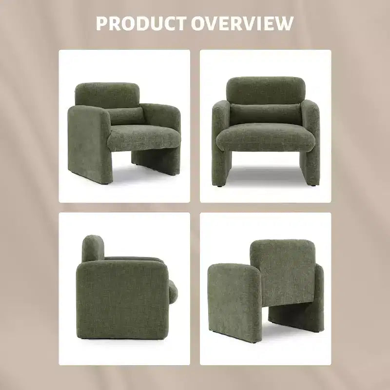Fauteuil d'appoint avec accoudoirs, Fauteuil de salon moderne en tissu chenille, Fauteuil rembourré, Canapé simple de loisirs pour chambre à coucher, bureau, appartement