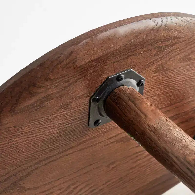 Table d'appoint en chêne massif, Table basse moderne du milieu du siècle en forme de galet, Bureau sans formaldéhyde pour salon/bureau (noyer)