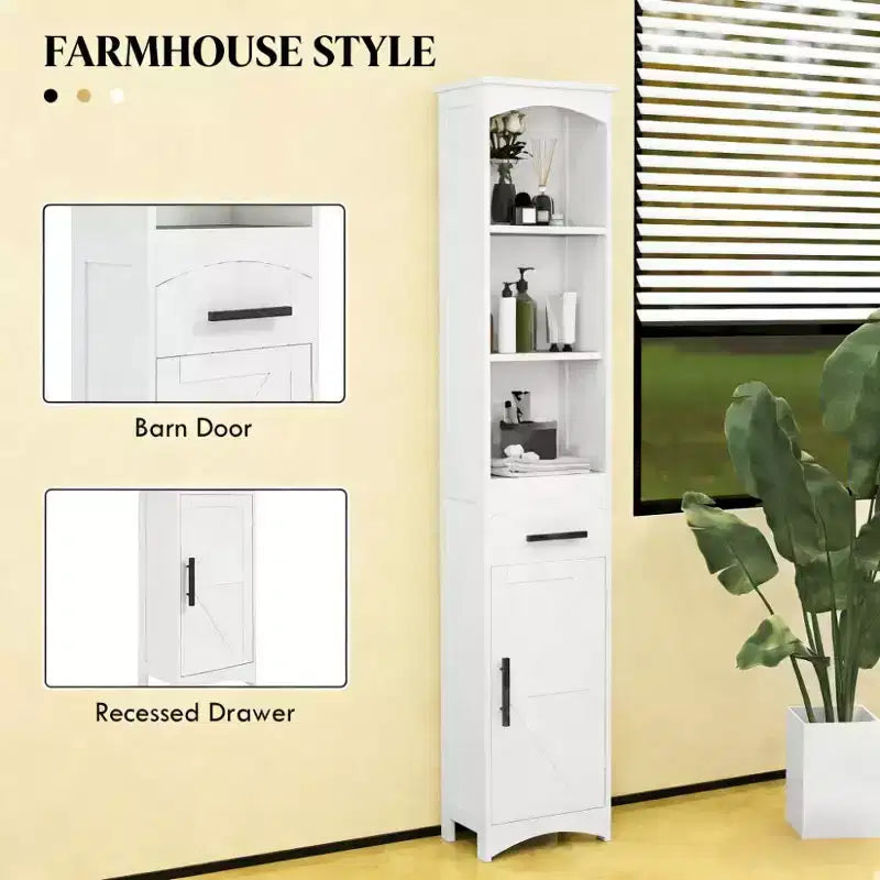 Meuble colonne de salle de bain style ferme