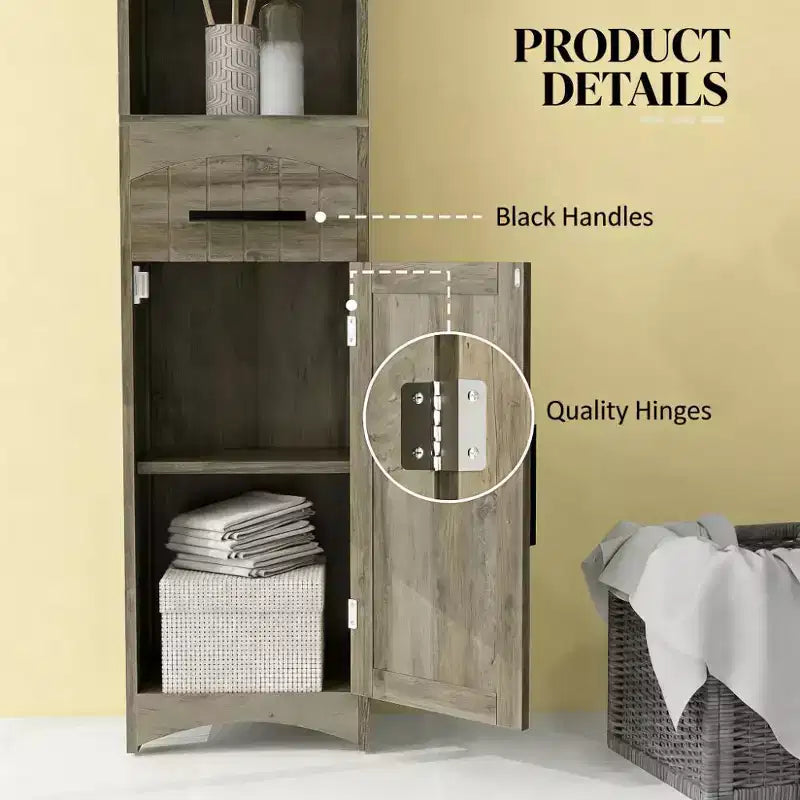 Meuble colonne de salle de bain style ferme