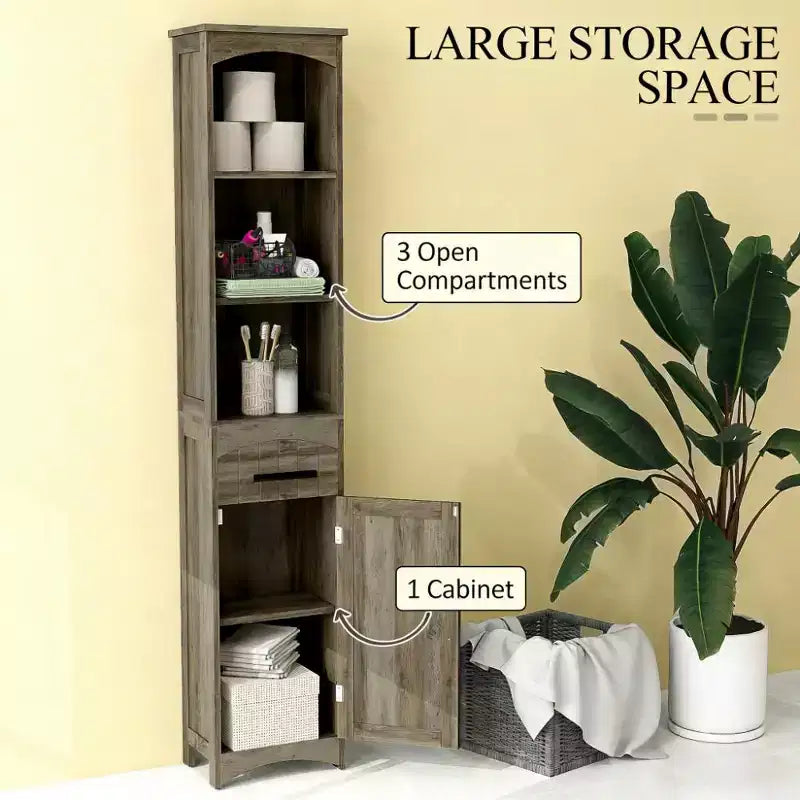 Meuble colonne de salle de bain style ferme