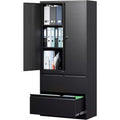 BALHAM TRADE-File Cabinet for Home Office Metal Storage Set of 1 - with Adjustable Shelves Lock 2 Drawers