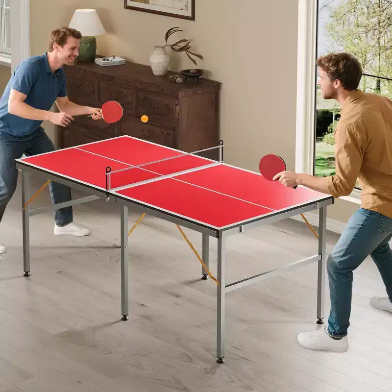 Table de ping-pong portable 180x90 cm pour l'intérieur et l'extérieur - Comprend un filet, 2 raquettes et 3 balles - Table de jeu professionnelle pour adultes et adolescents