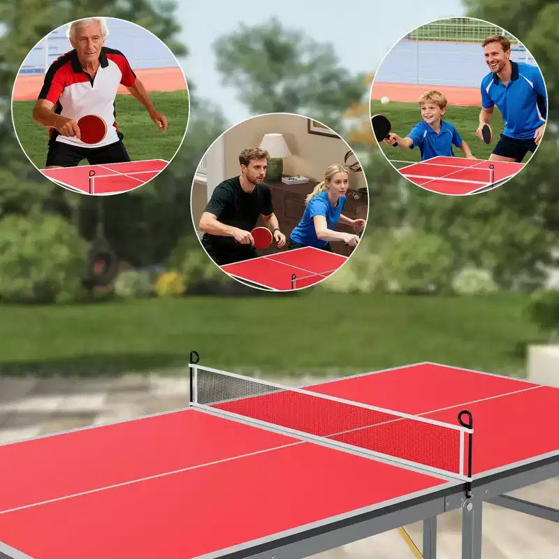 Table de ping-pong portable 180x90 cm pour l'intérieur et l'extérieur - Comprend un filet, 2 raquettes et 3 balles - Table de jeu professionnelle pour adultes et adolescents